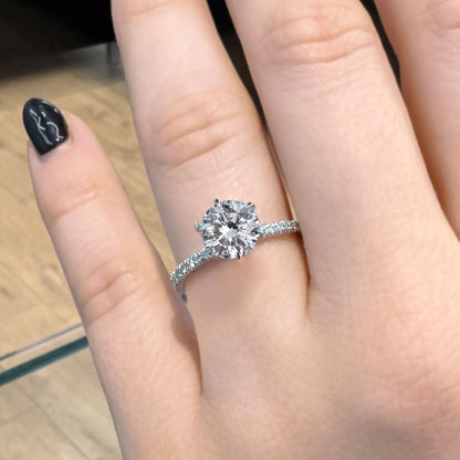 1.20 CT Round Moissanite Pave Setting Engagement Ring