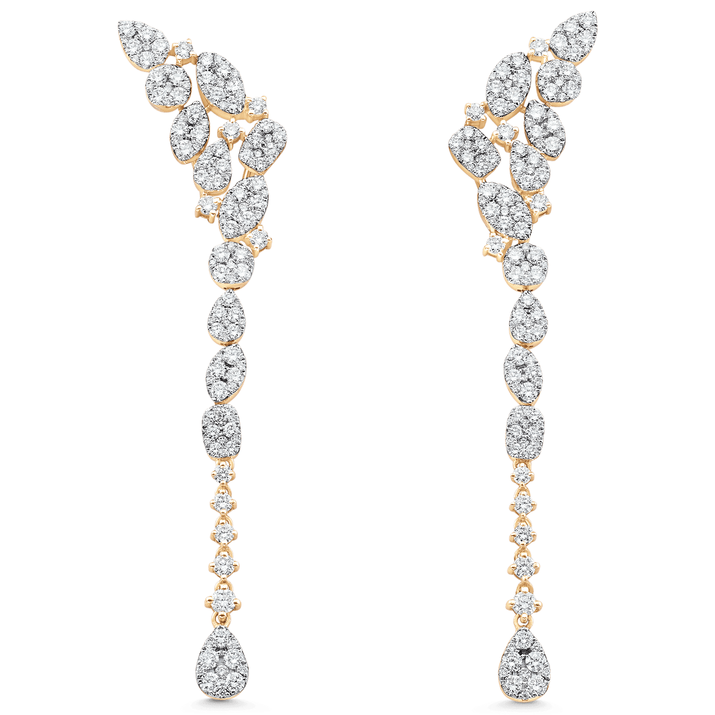 3.64 TCW Round Moissanite Diamond Cluster Drop Earrings