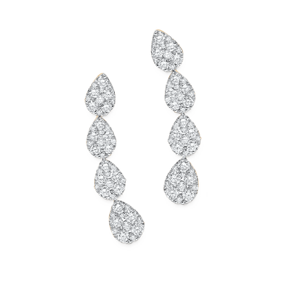 0.64 TCW Round Moissanite Diamond Ear Crawler Earrings