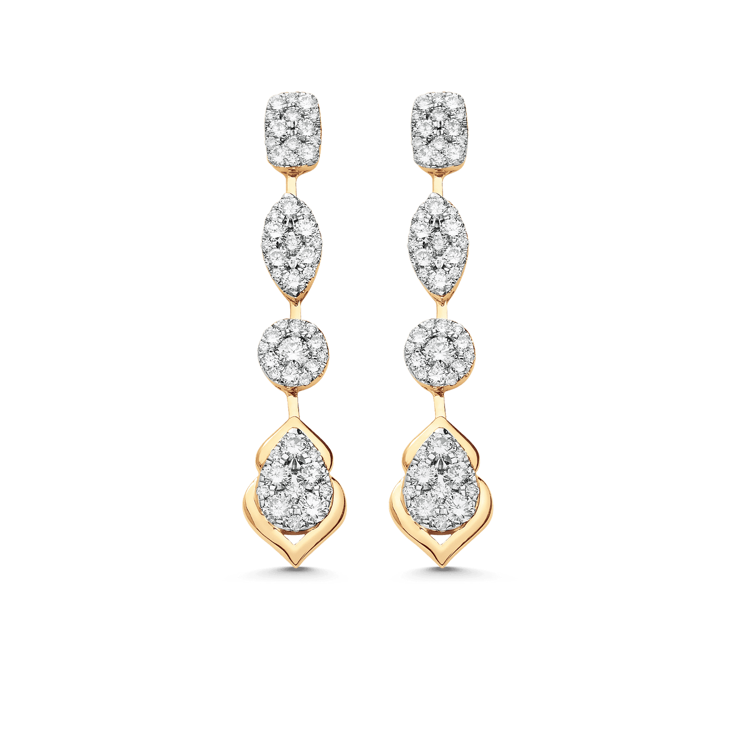 1.44 TCW Round Moissanite Diamond Drop Earrings