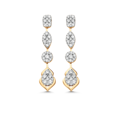 1.44 TCW Round Moissanite Diamond Drop Earrings