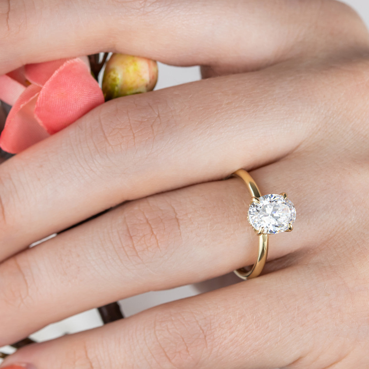 1.50 CT Oval Moissanite Solitaire Engagement Ring