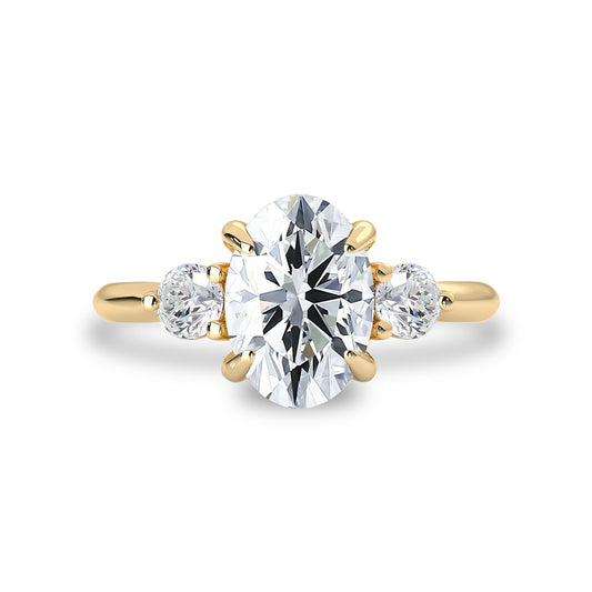 2.30 CT Oval Moissanite Three Stone Engagement Ring