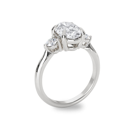 2.30 CT Oval Moissanite Three Stone Engagement Ring