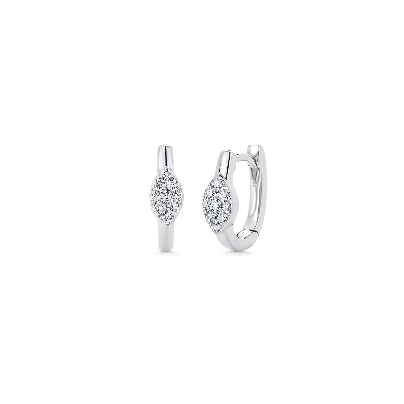 0.17 TCW Round Moissanite Diamond Huggie Earrings