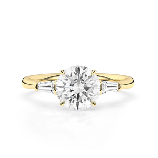 2.0 CT Round Cut Three Stone Moissanite Diamond Engagement Ring
