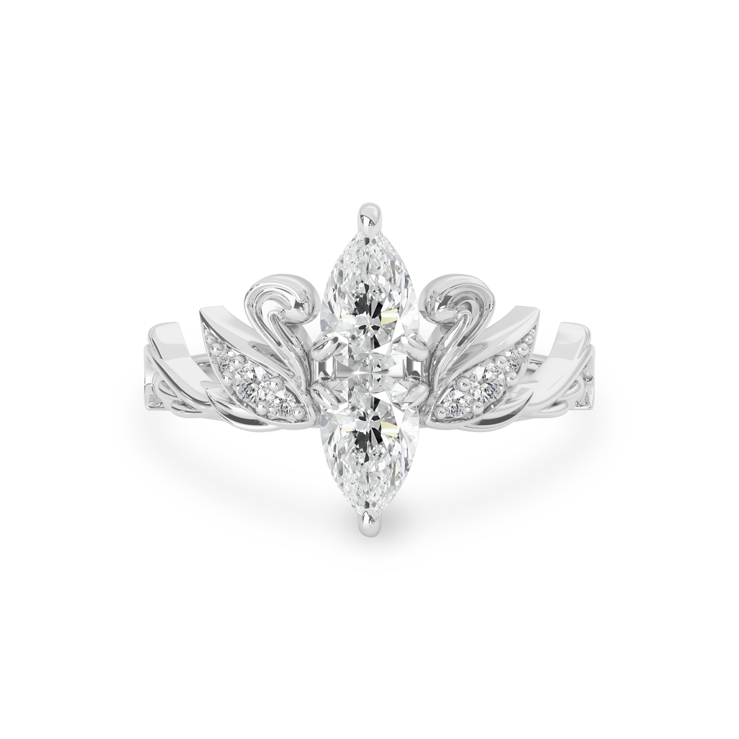 1.60 CT Pear Moissanite Art Deco Engagement Ring