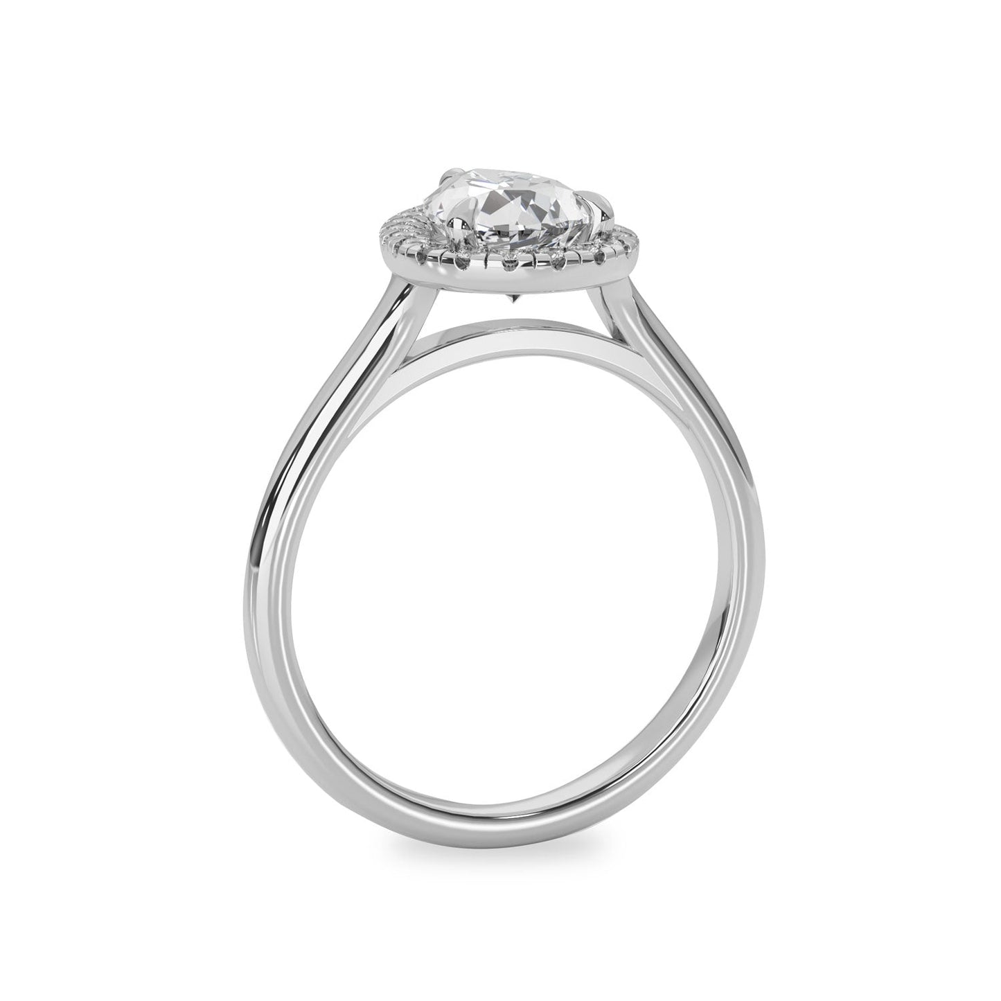 1.30 CT Pear Moissanite Halo Engagement Ring