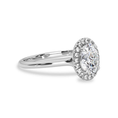 1.25 CT Oval Moissanite Halo Engagement Ring